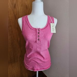 La Miel hit pink 💗 ribbed tank top Medium